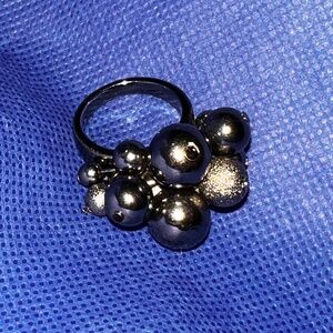 Pewter tone costume jewelry size 6 ring